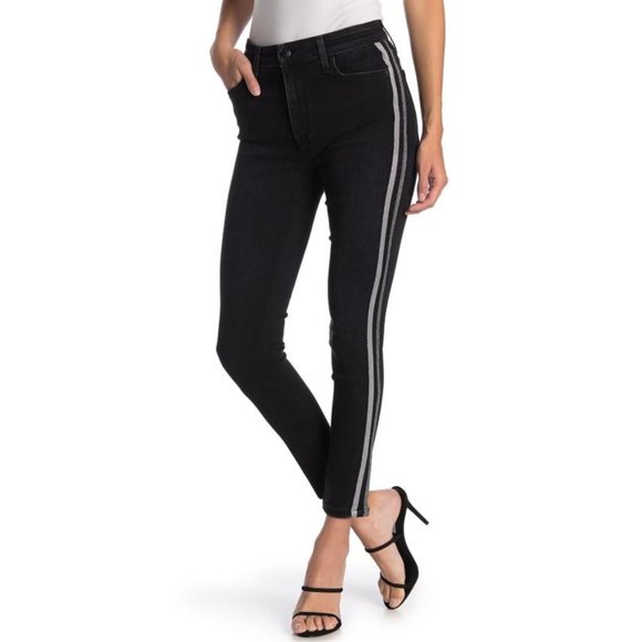 Joe's Jeans Charlie Metallic Stripe Skinny Jeans - Picture 1 of 5